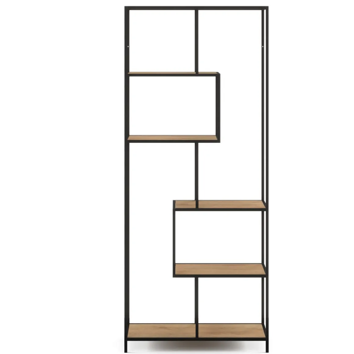 Bücherregal SEAFORD 77 x 185 cm braun/schwarz