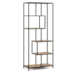 Bücherregal SEAFORD 77 x 185 cm braun/schwarz