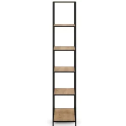 Bücherregal SEAFORD 77 x 185 cm braun/schwarz