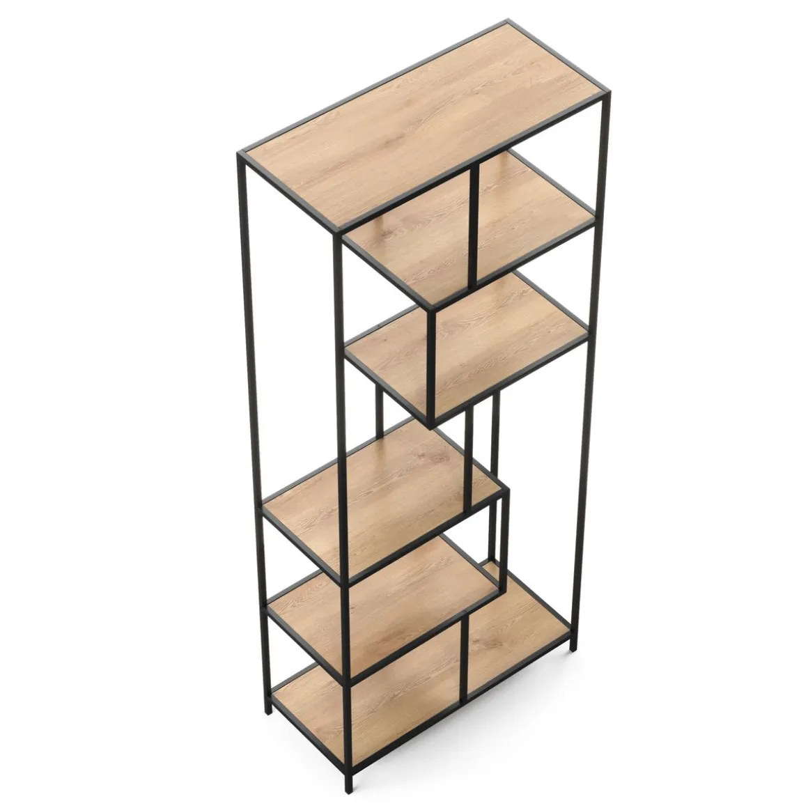 Bücherregal SEAFORD 77 x 185 cm braun/schwarz