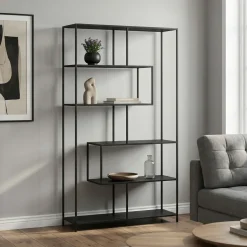 Bücherregal SEAFORD 117 x 185 cm schwarz