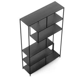 Bücherregal SEAFORD 117 x 185 cm schwarz