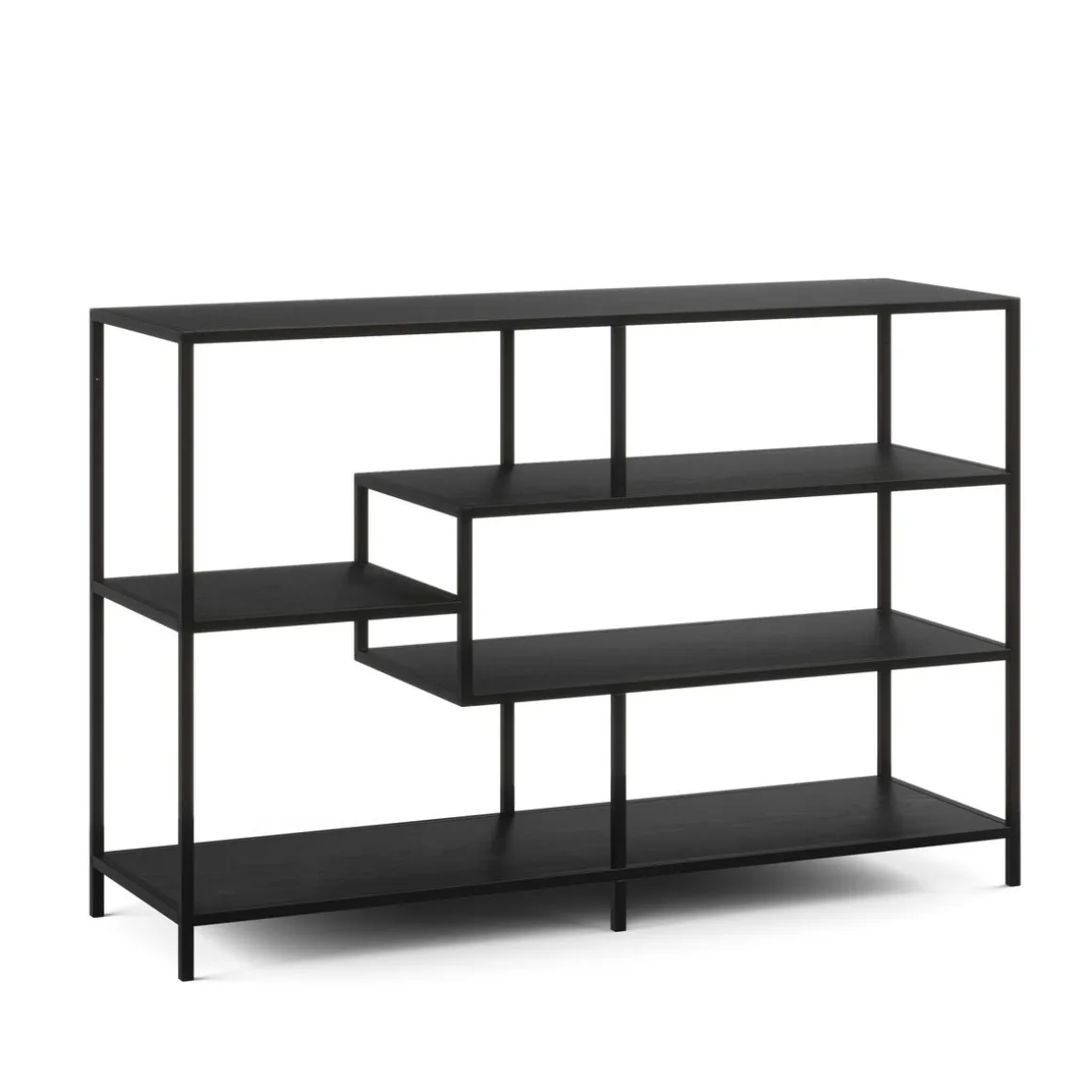 Bücherregal SEAFORD 117 x 78 cm schwarz