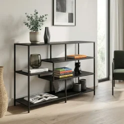 Bücherregal SEAFORD 117 x 78 cm schwarz