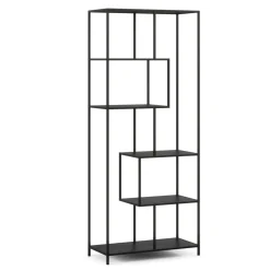 Bücherregal SEAFORD 77 x 185 cm schwarz