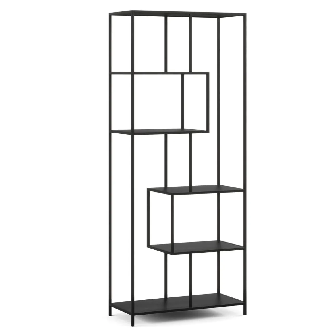 Bücherregal SEAFORD 77 x 185 cm schwarz