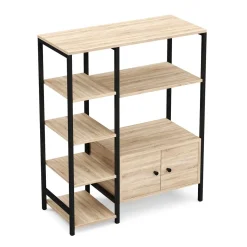Bücherregal TOME 80 x 96 cm hellbraun/schwarz