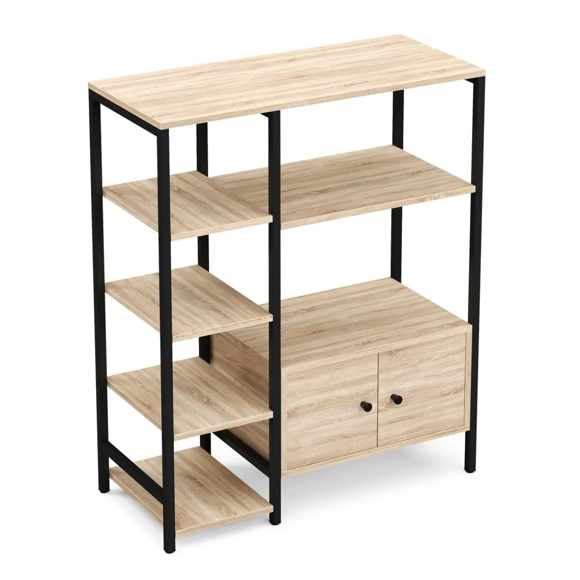 Bücherregal TOME 80 x 96 cm hellbraun/schwarz