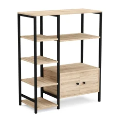 Bücherregal TOME 80 x 96 cm hellbraun/schwarz