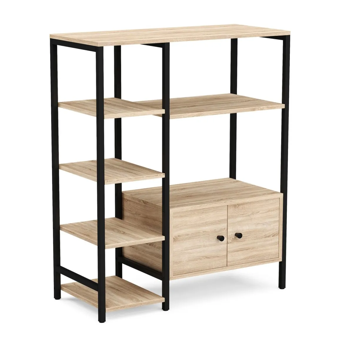 Bücherregal TOME 80 x 96 cm hellbraun/schwarz