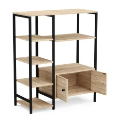 Bücherregal TOME 80 x 96 cm hellbraun/schwarz
