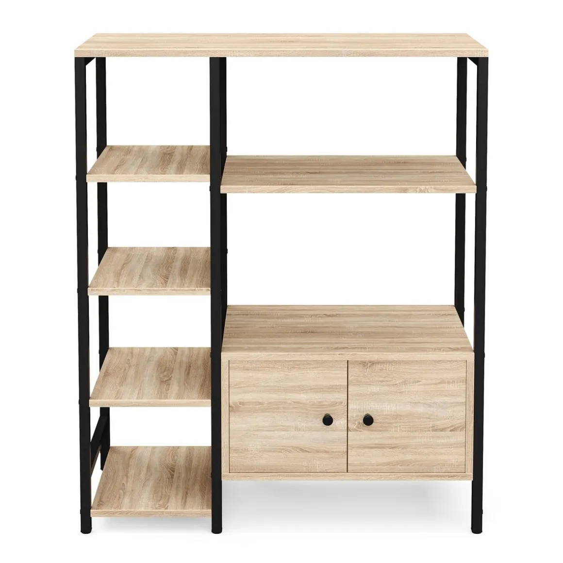 Bücherregal TOME 80 x 96 cm hellbraun/schwarz