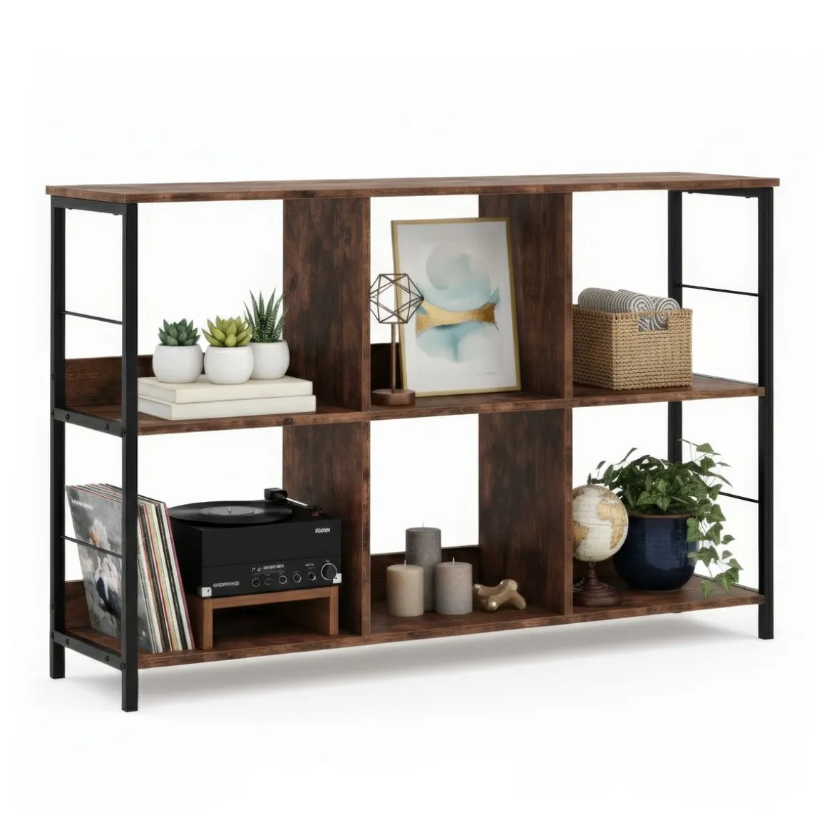 Bücherregal Vintage BONITA 6 Fächer 120 x 79 cm