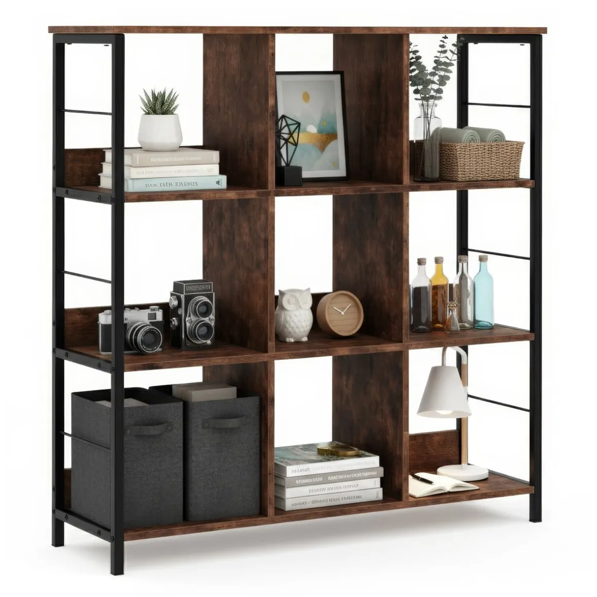 Bücherregal Vintage BONITA 9 Fächer 100 x 103 cm