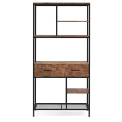 Bücherregal Vintage BONITA 2 Schubladen 90 x 180 cm