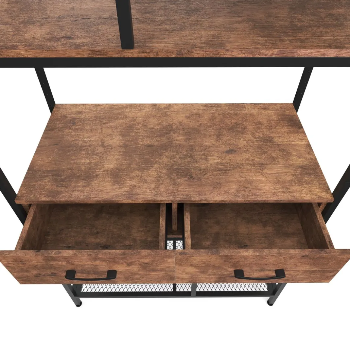 Bücherregal Vintage BONITA 2 Schubladen 90 x 180 cm