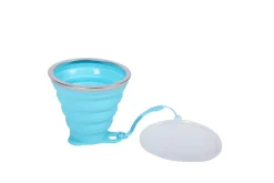 Becher Silikon faltbar blau 270 ml