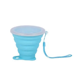 Becher Silikon faltbar blau 270 ml