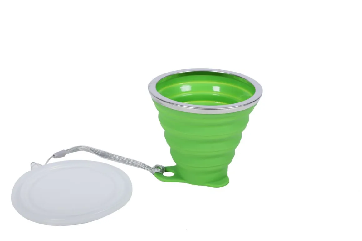 Becher Silikon faltbar grün 270 ml