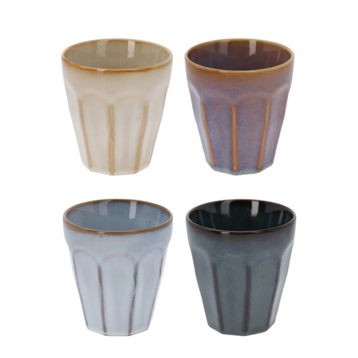 Becher Steingut 4er Set 250 ml