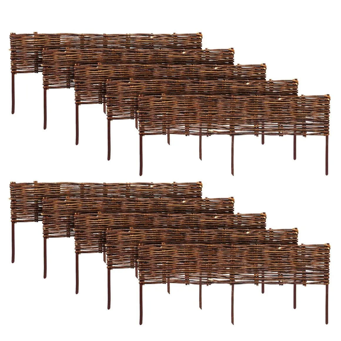 Beeteinfassung Weide geflochten 10er Set 100 x 20 cm