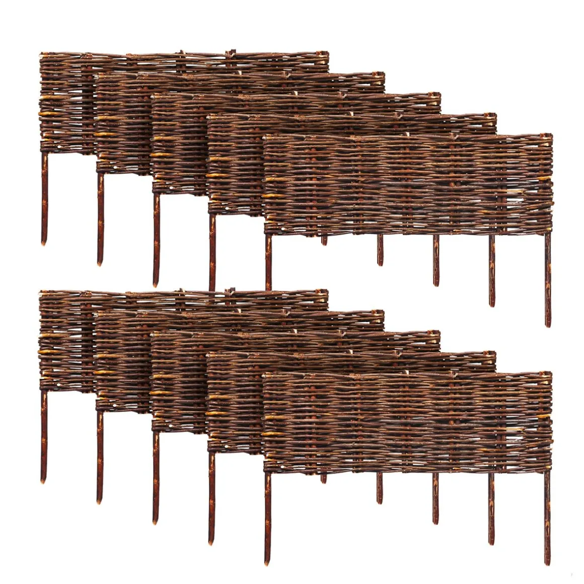 Beeteinfassung Weide geflochten 10er Set 60 x 20 cm