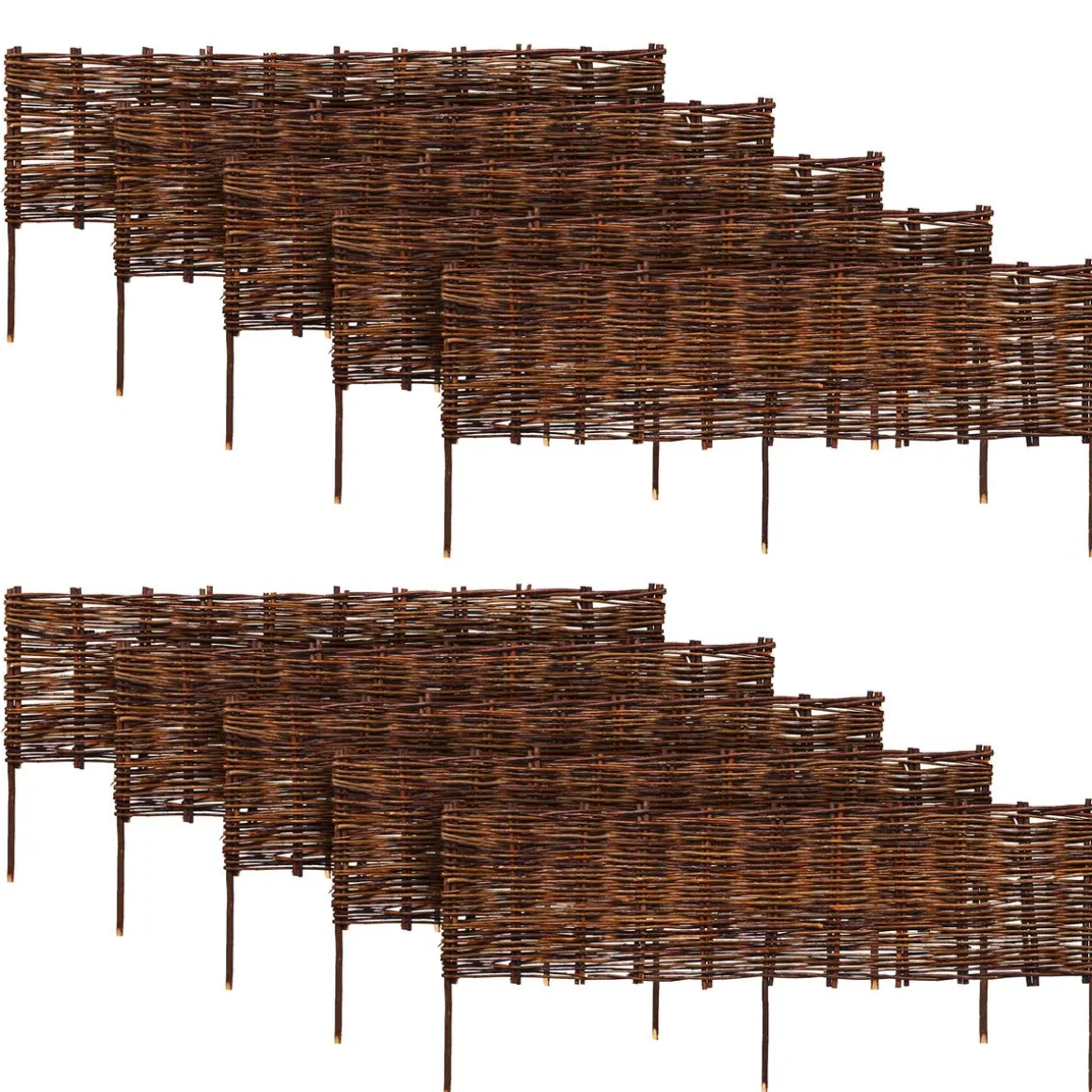 Beeteinfassung Weide geflochten 10er Set 120 x 30 cm