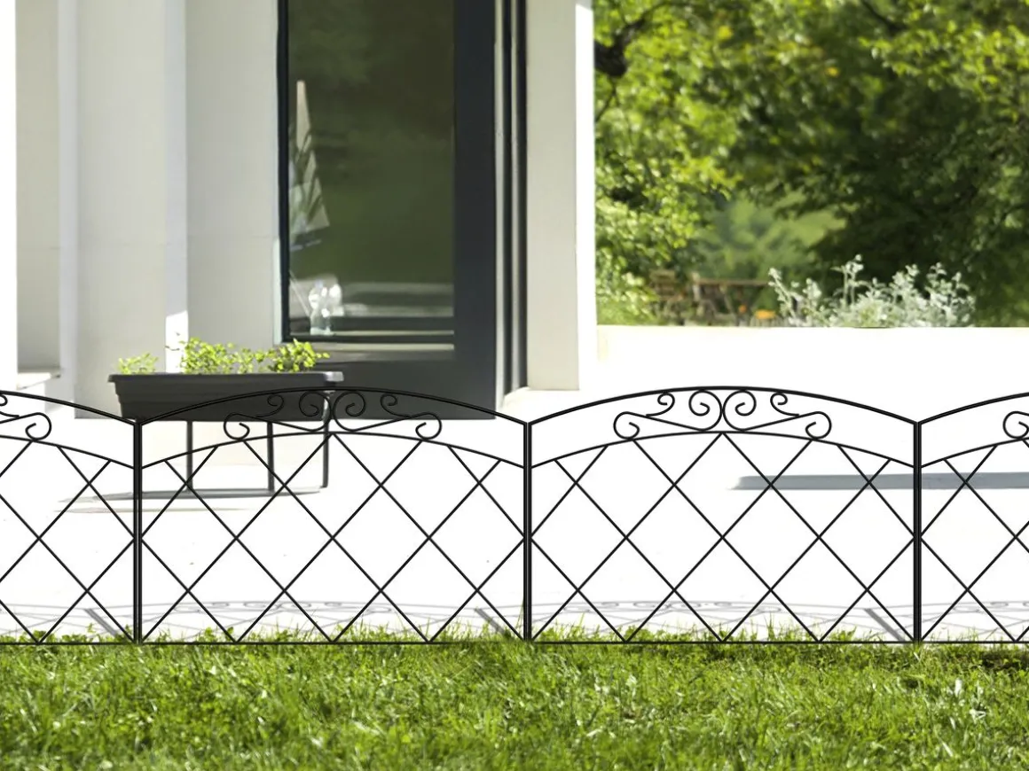 Beetumrandung Metall BRAN 61 x 61 cm 5er Set schwarz