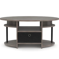Beistelltisch ADAMO 90 x 50 x 42 cm hellgrau/schwarz
