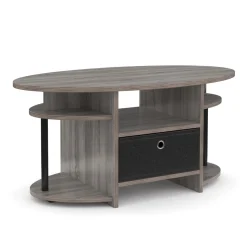 Beistelltisch ADAMO 90 x 50 x 42 cm hellgrau/schwarz