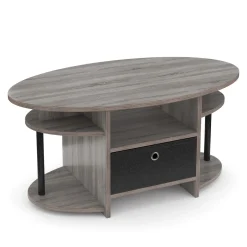 Beistelltisch ADAMO 90 x 50 x 42 cm hellgrau/schwarz
