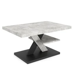 Beistelltisch AMADEO 90 x 60 x 45 cm hellgrau/schwarz
