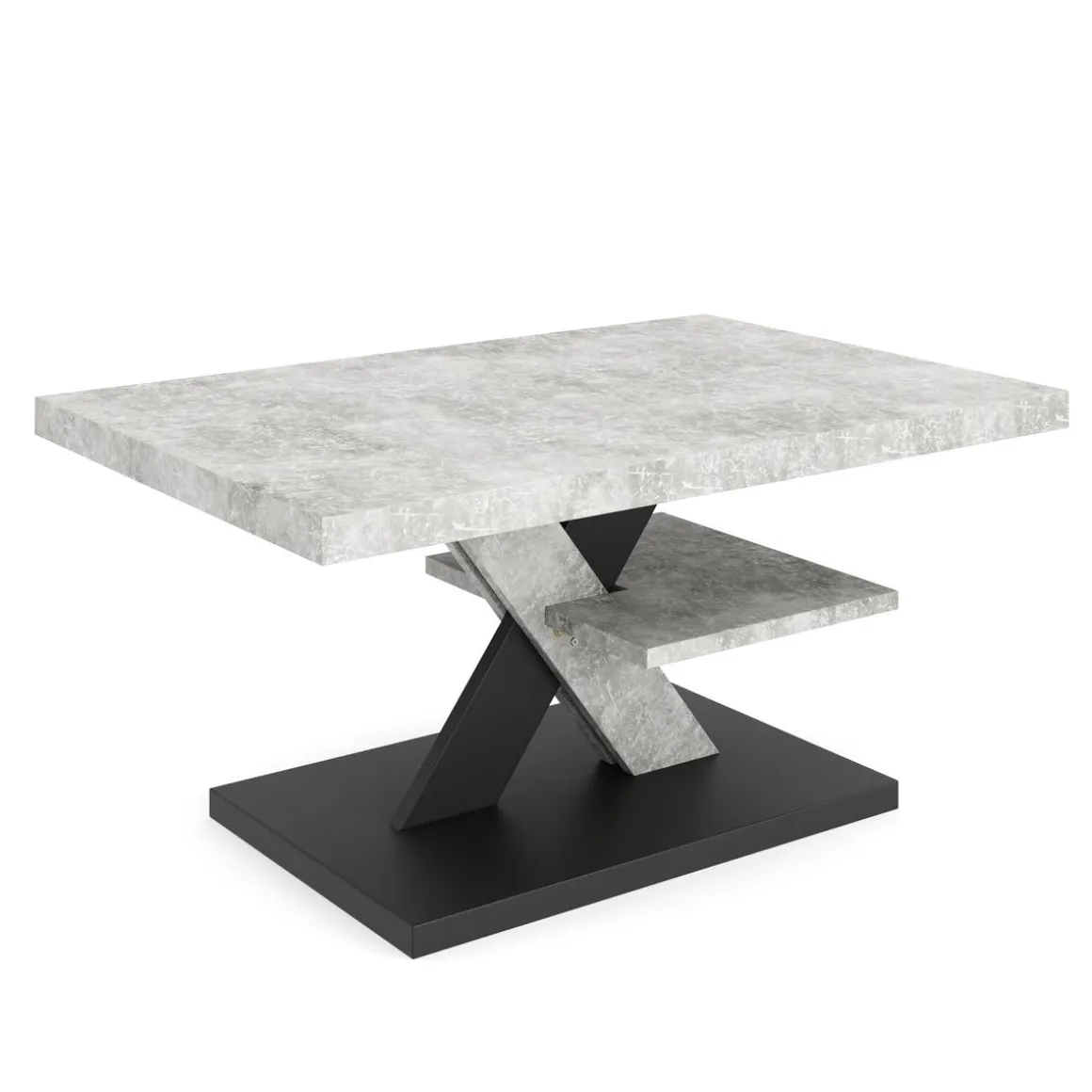 Beistelltisch AMADEO 90 x 60 x 45 cm hellgrau/schwarz