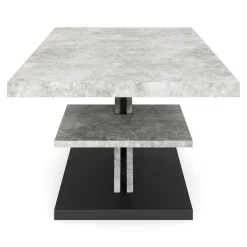 Beistelltisch AMADEO 90 x 60 x 45 cm hellgrau/schwarz