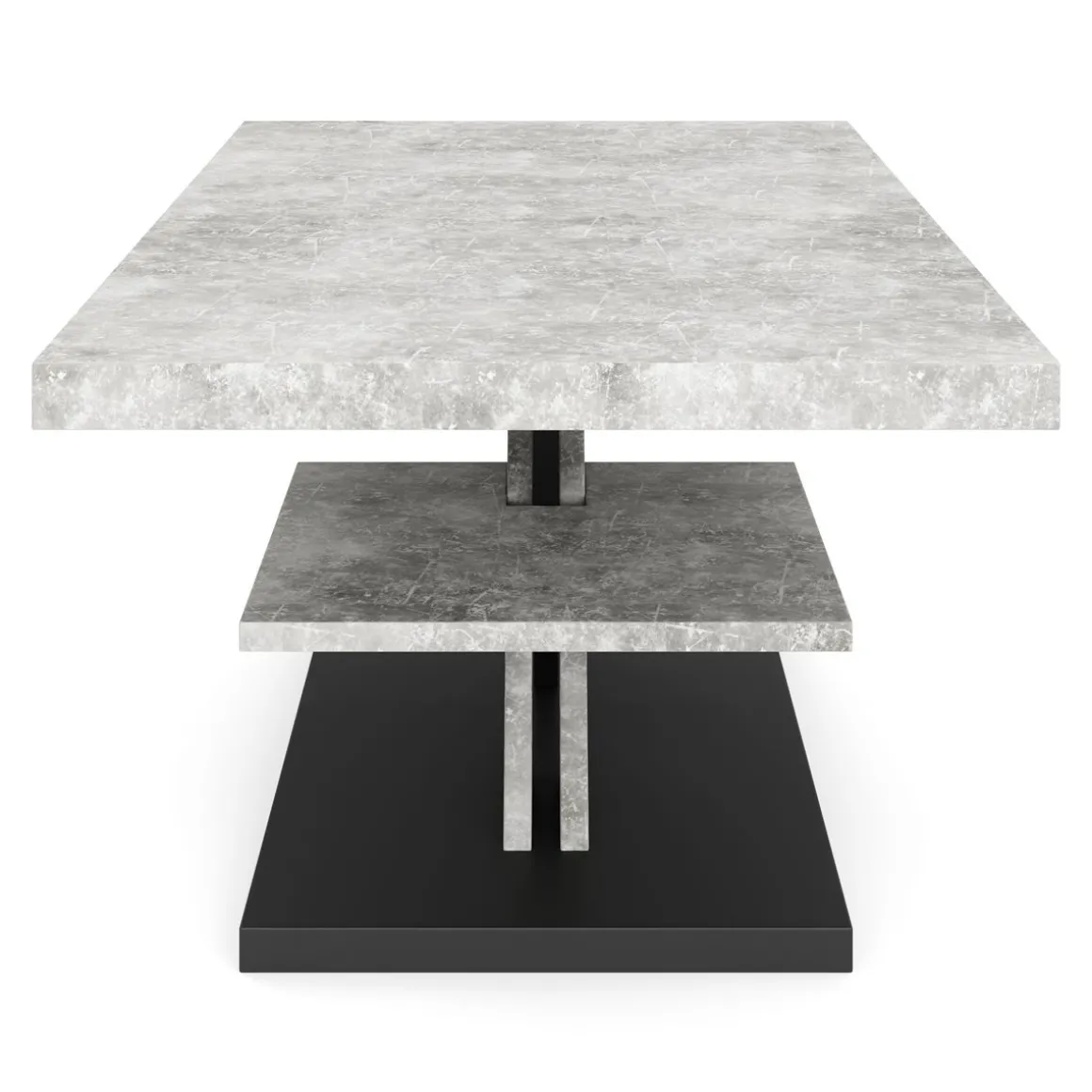 Beistelltisch AMADEO 90 x 60 x 45 cm hellgrau/schwarz
