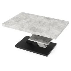 Beistelltisch AMADEO 90 x 60 x 45 cm hellgrau/schwarz