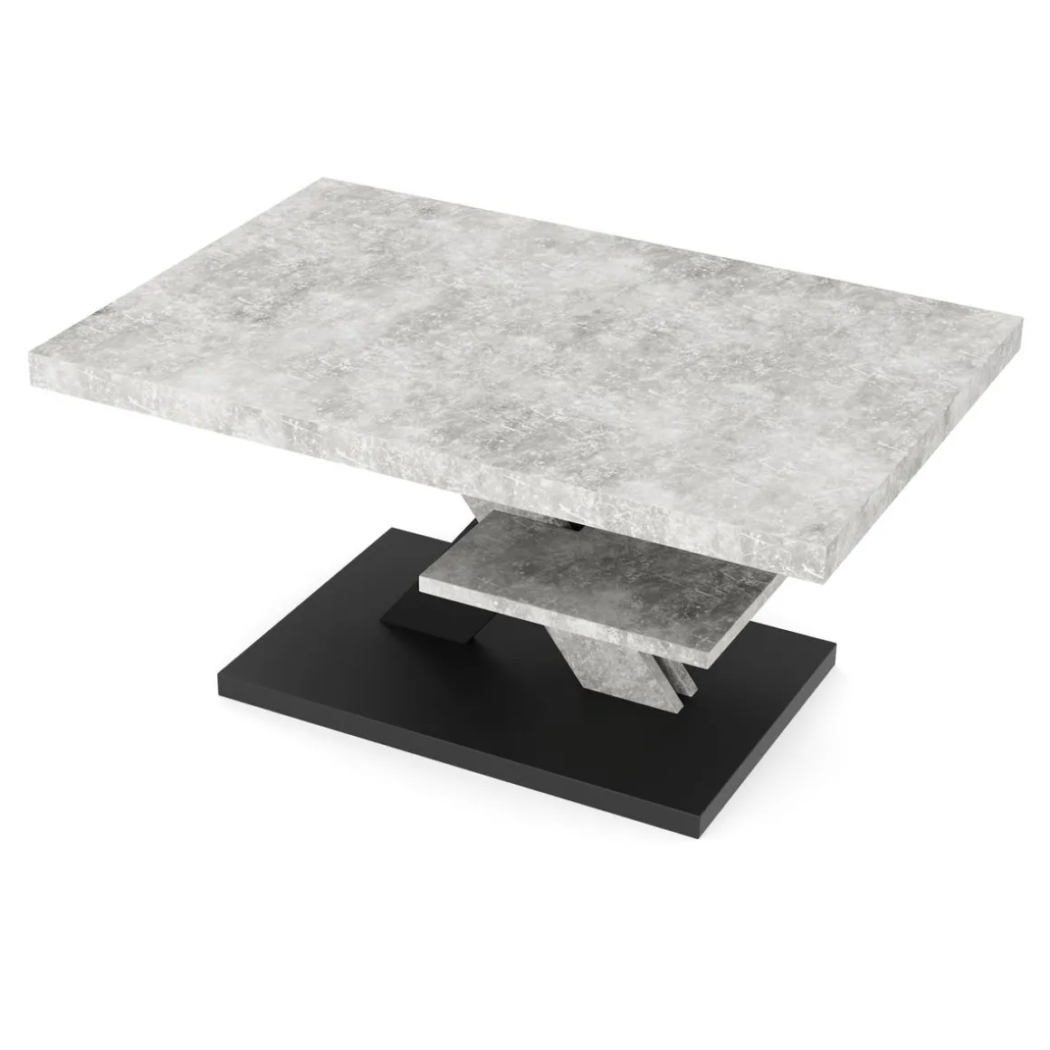 Beistelltisch AMADEO 90 x 60 x 45 cm hellgrau/schwarz