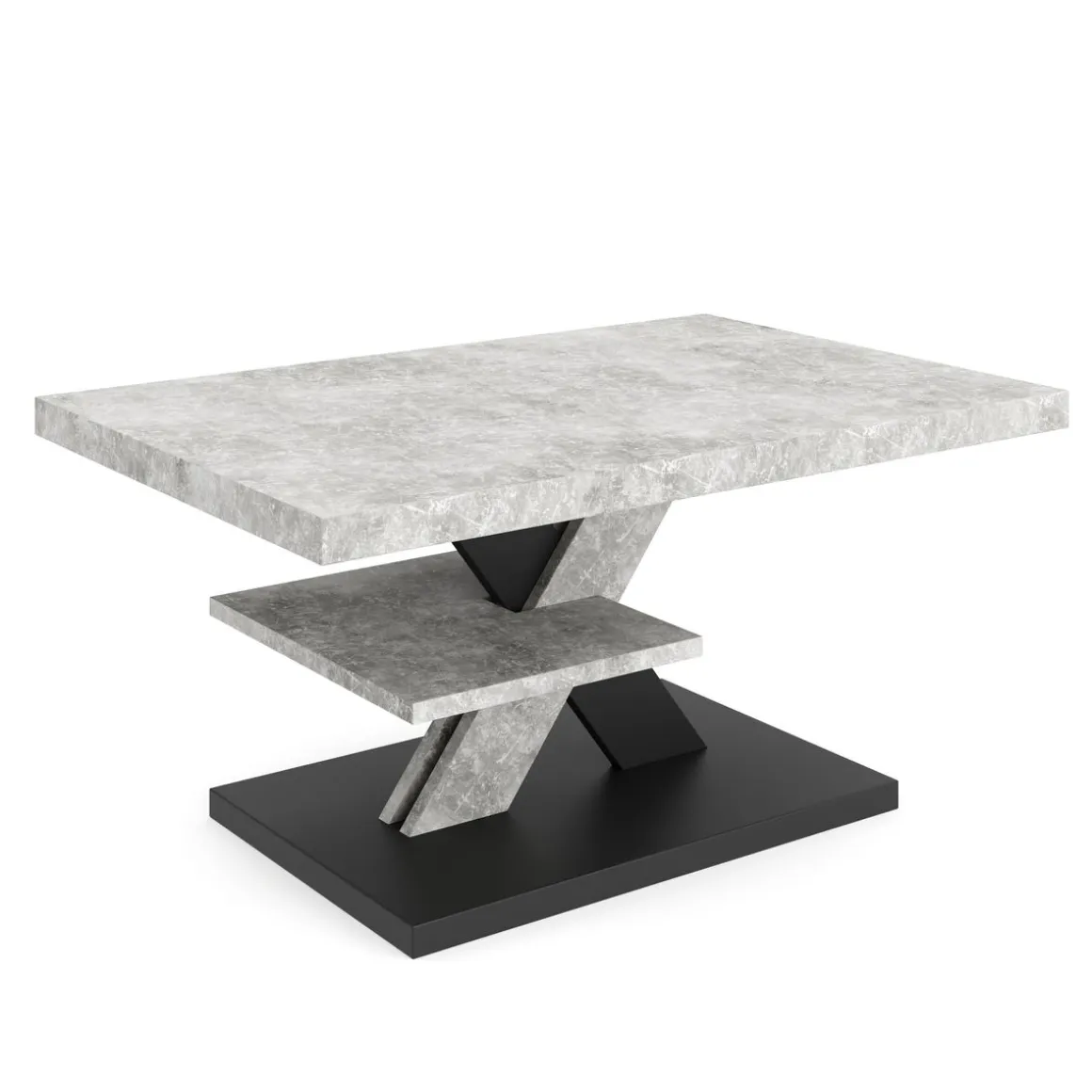 Beistelltisch AMADEO 90 x 60 x 45 cm hellgrau/schwarz