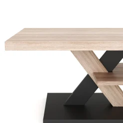 Beistelltisch AMADEO 90 x 60 x 45 cm hellbraun/schwarz