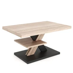 Beistelltisch AMADEO 90 x 60 x 45 cm hellbraun/schwarz