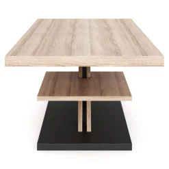 Beistelltisch AMADEO 90 x 60 x 45 cm hellbraun/schwarz