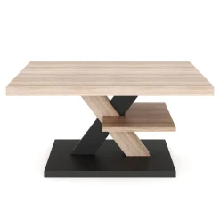 Beistelltisch AMADEO 90 x 60 x 45 cm hellbraun/schwarz