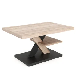 Beistelltisch AMADEO 90 x 60 x 45 cm hellbraun/schwarz