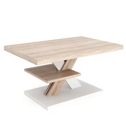 Beistelltisch AMADEO 90 x 60 x 45 cm hellbraun/weiss