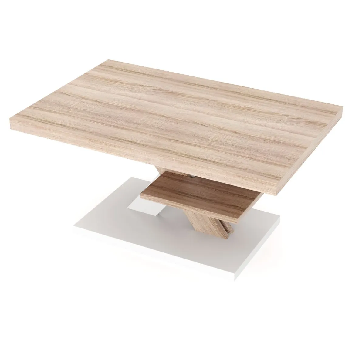 Beistelltisch AMADEO 90 x 60 x 45 cm hellbraun/weiss