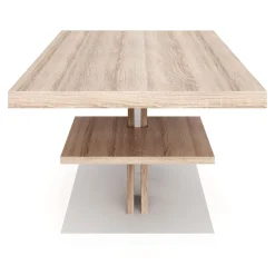 Beistelltisch AMADEO 90 x 60 x 45 cm hellbraun/weiss