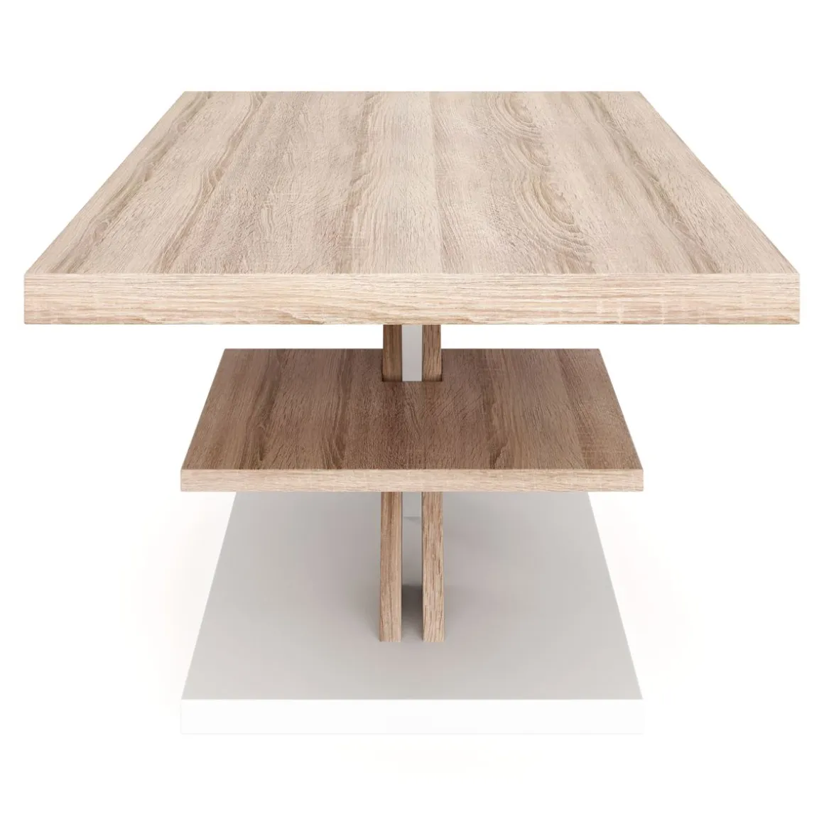 Beistelltisch AMADEO 90 x 60 x 45 cm hellbraun/weiss
