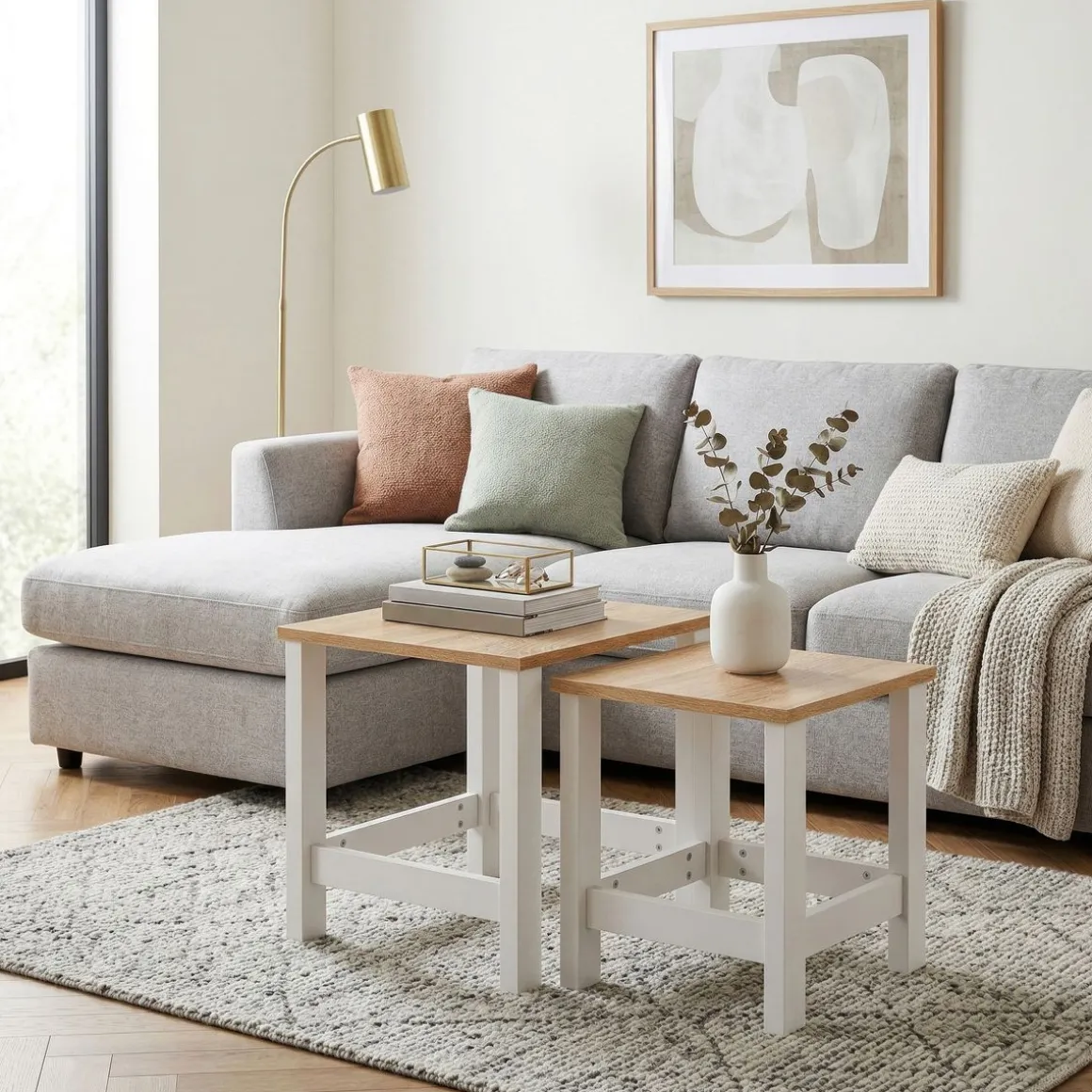 Beistelltisch ARLES 2-teilig weiss