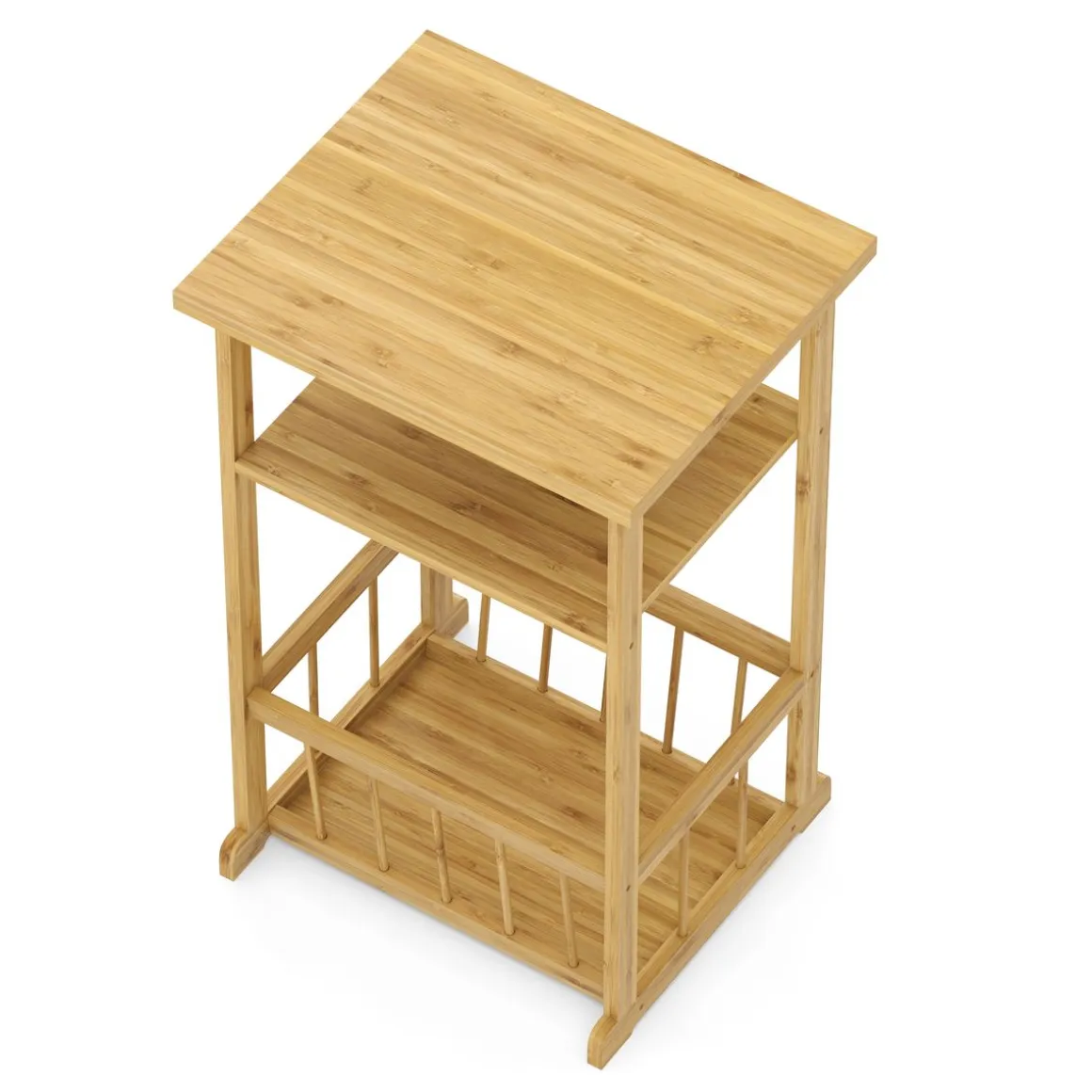Beistelltisch Bambus mit Zeitungsablage 45 x 37 x 72 cm natur