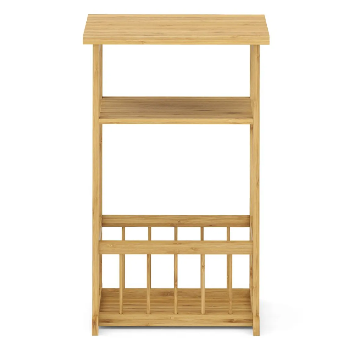 Beistelltisch Bambus mit Zeitungsablage 45 x 37 x 72 cm natur